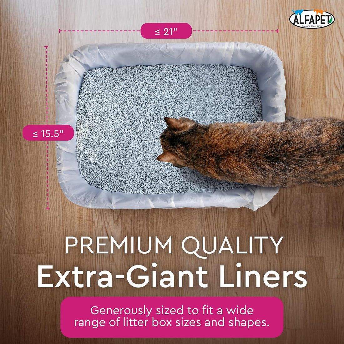 Alfapet Elastic Cat Litter Box Liners - Extra Giant 10 Count
