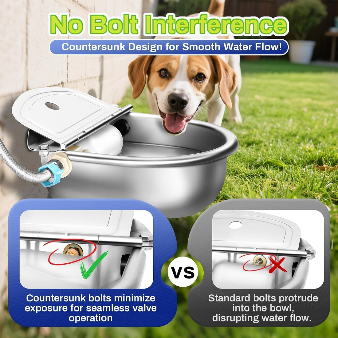 Ademon Automatic Animal Drinking Water Bowl with Float Valve