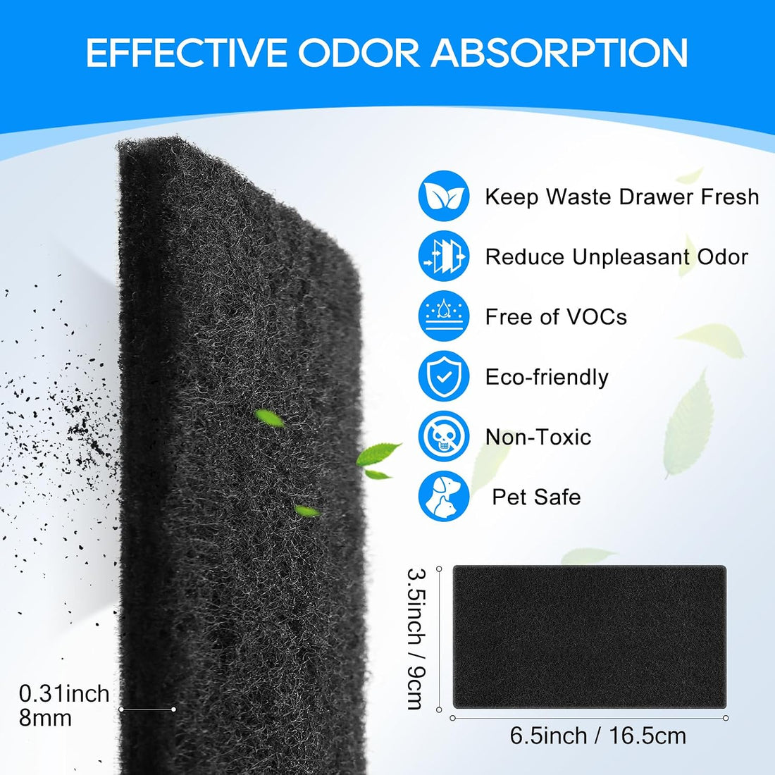 8PCS Cat Litter Box Filter Compatible with Van Ness CP7 Extra Large