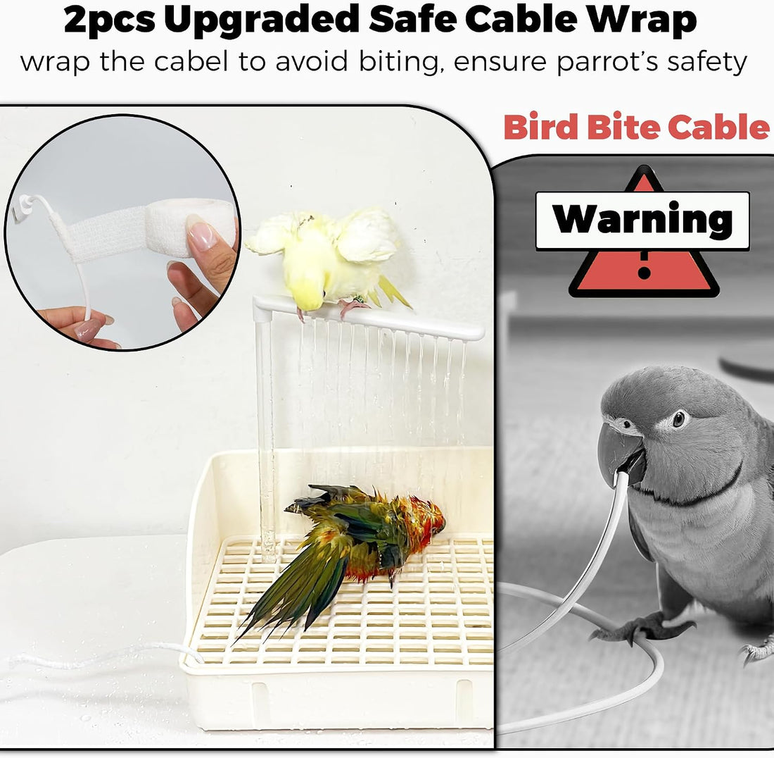 Automatic Parakeet Bird Bath with Pump, Large Bird Shower Fountain