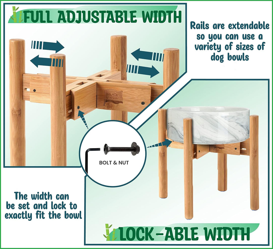 Dog Bowl Stand for Large Breed - Raise, Elevate Bowls to 14-inch High