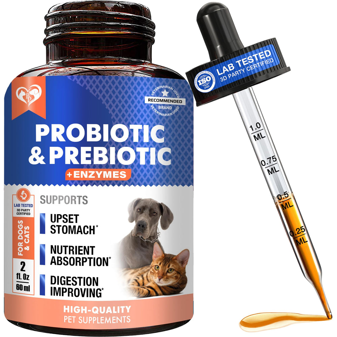 Probiotics & Prebiotics with Enzymes for Dogs and Cats