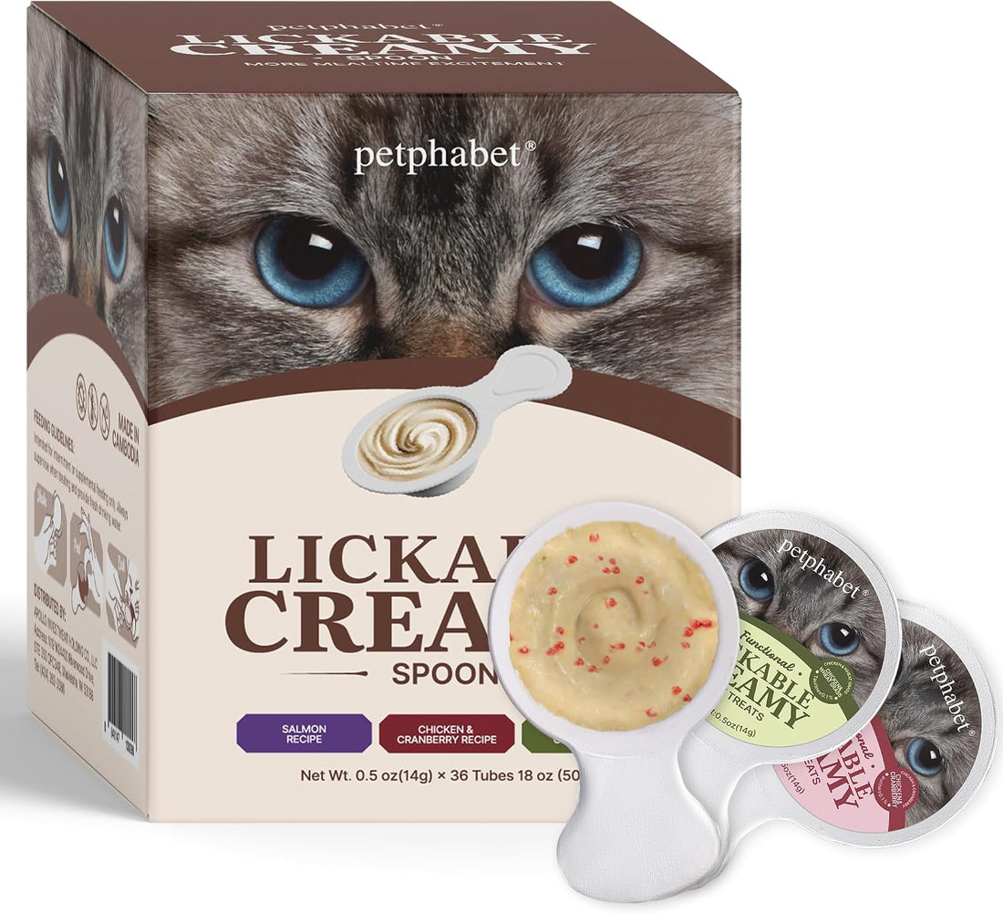 PETPHABET Lickable Cat Treats Spoon, 3 Flavors Variety Pack, 36 Count