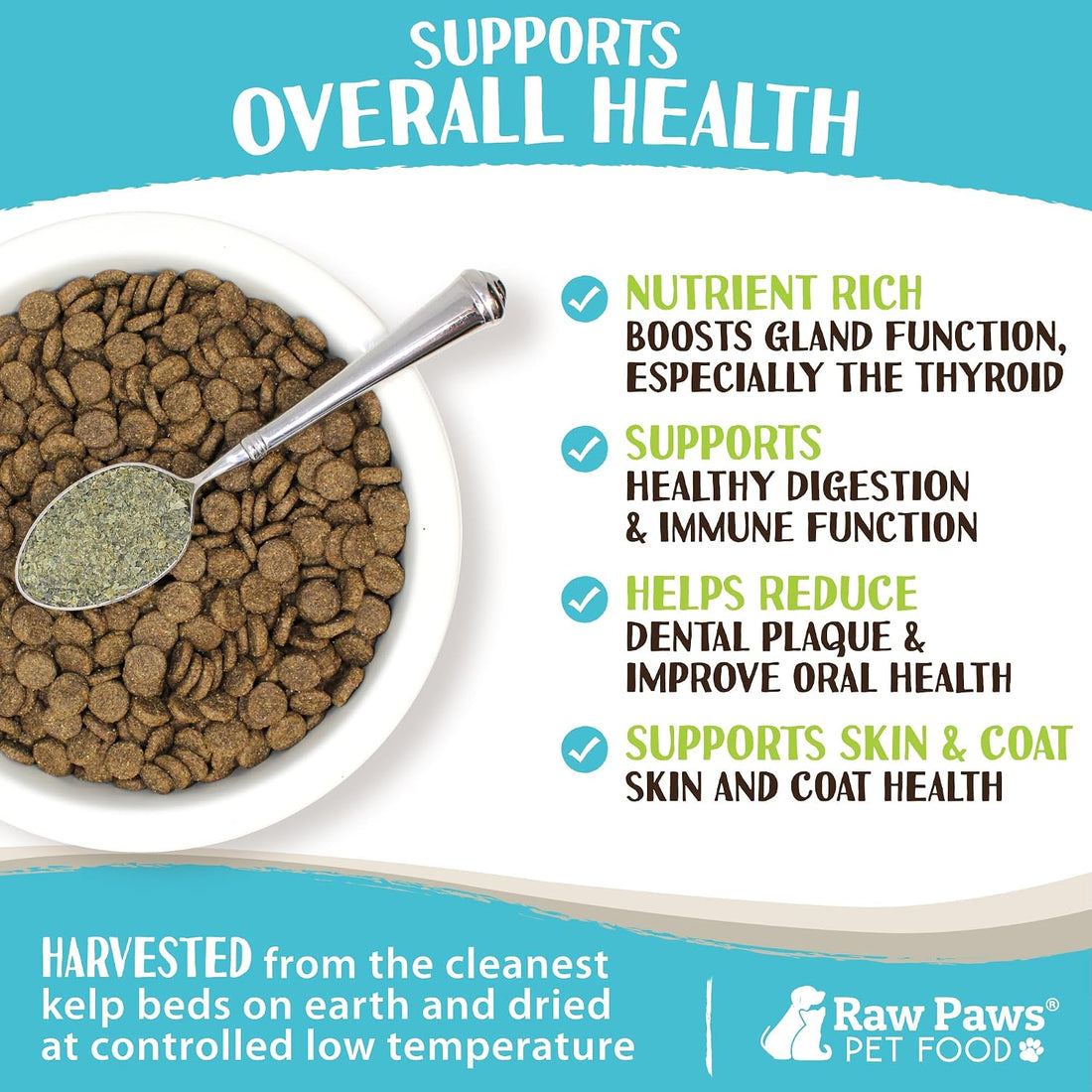 Raw Paws Organic Kelp Powder for Dogs & Cats - Supports Thyroid