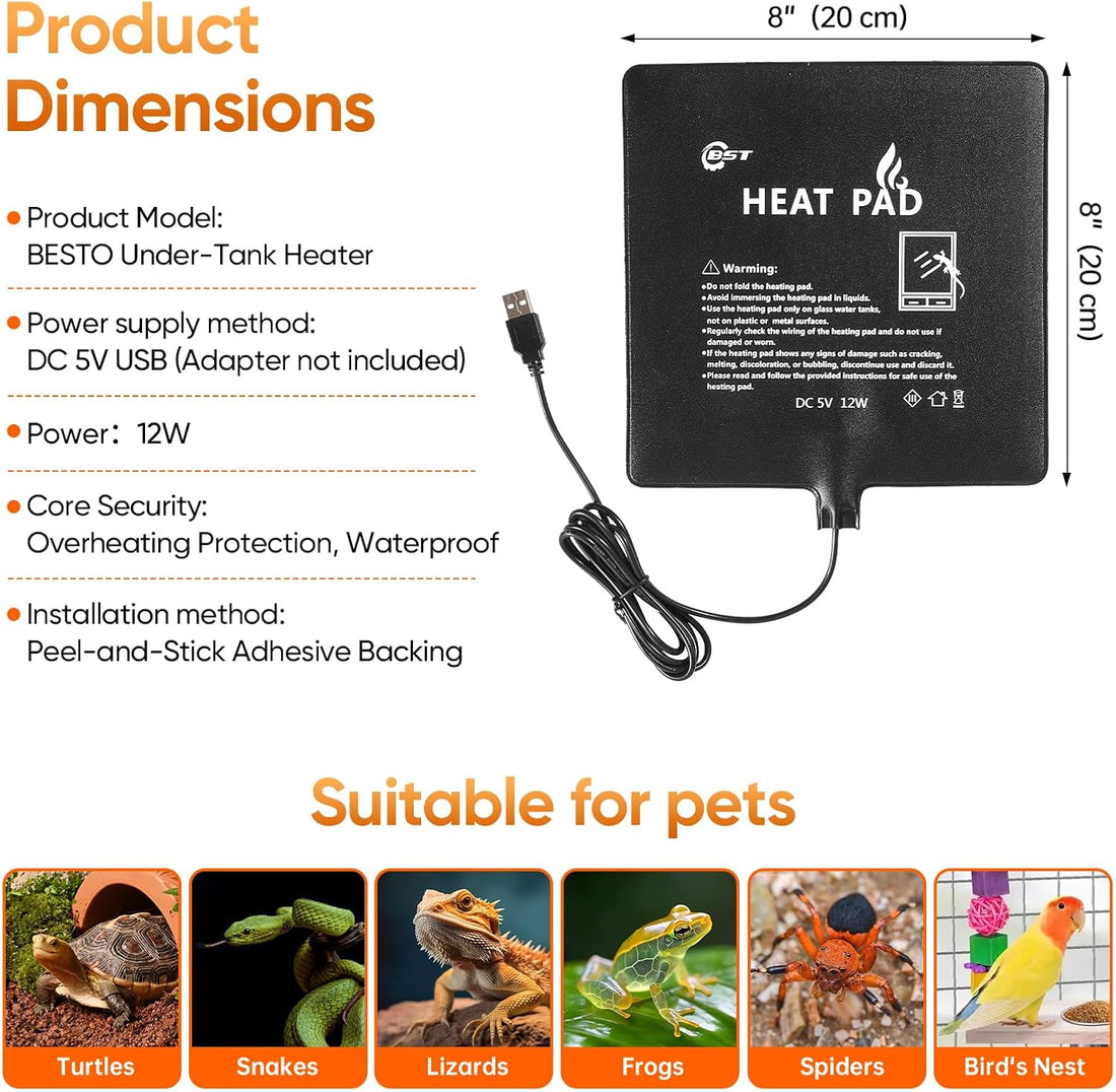 Besto 2 Pack Reptile Heat Pad