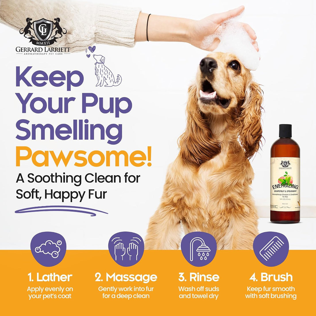 Dog Shampoo and Conditioner Energizing Grapefruit & Spearmint 16 Oz