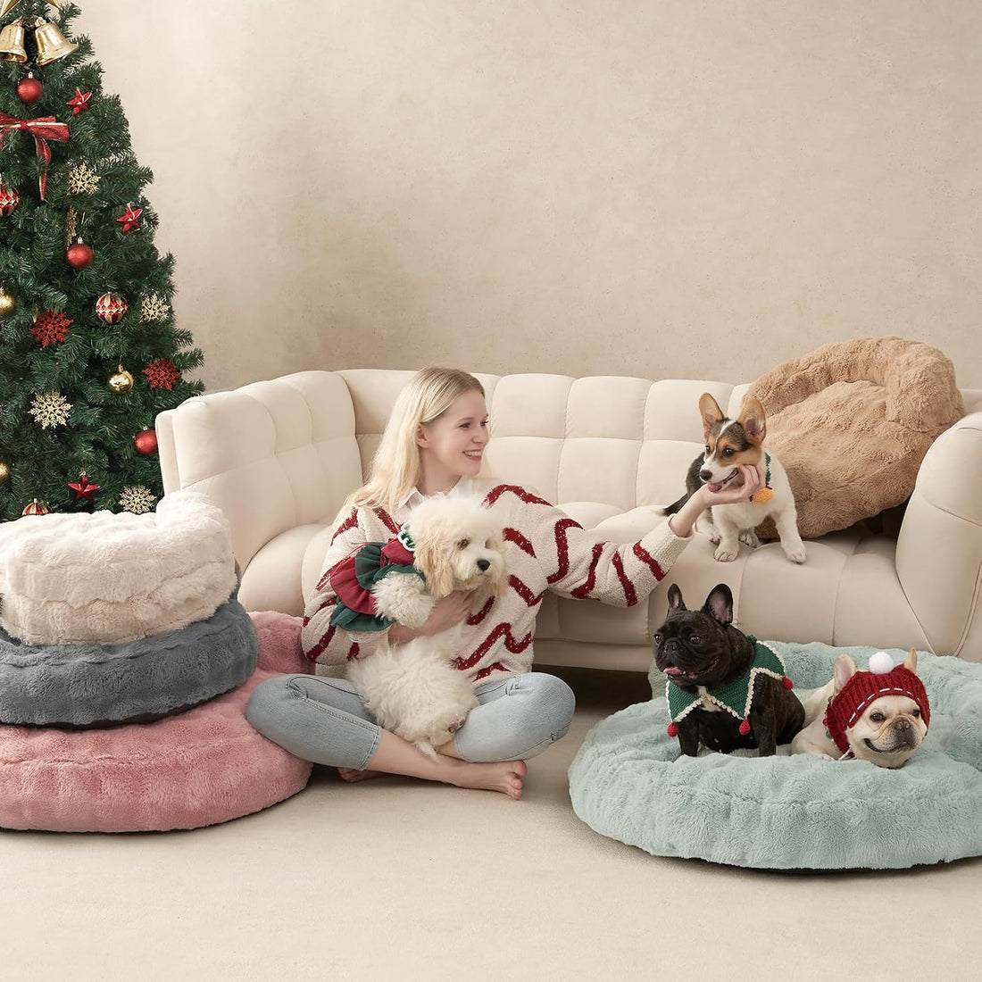 EHEYCIGA Soft Dog Couch Bed for Large Dog