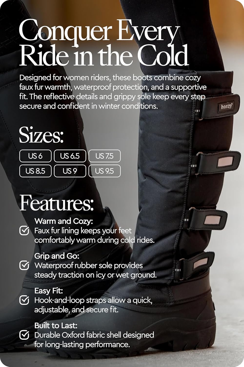 HORZE Womens Polar Thermo Equestrian Tall Boots