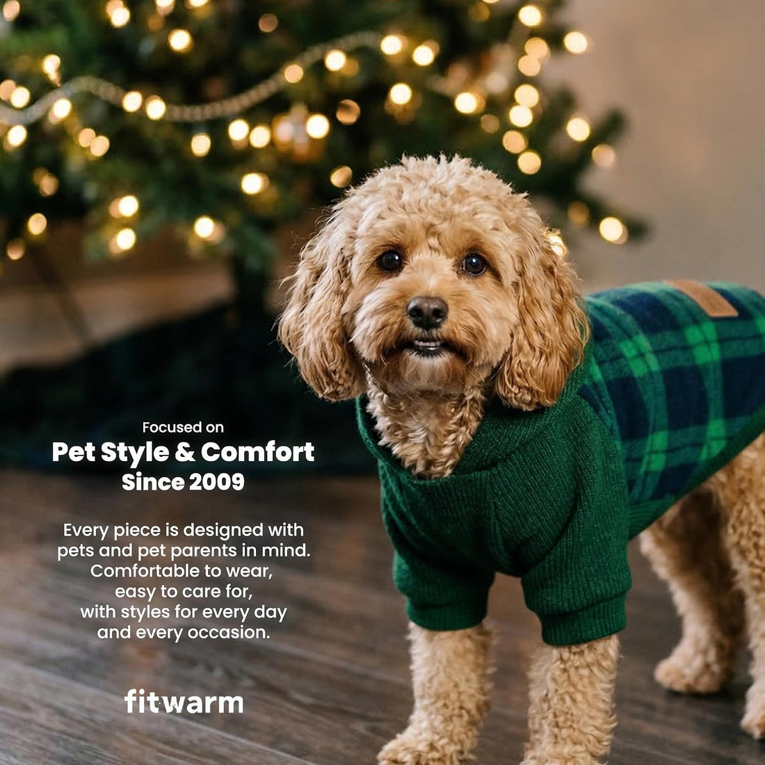 Fitwarm Tartan Plaid Dog Hoodie