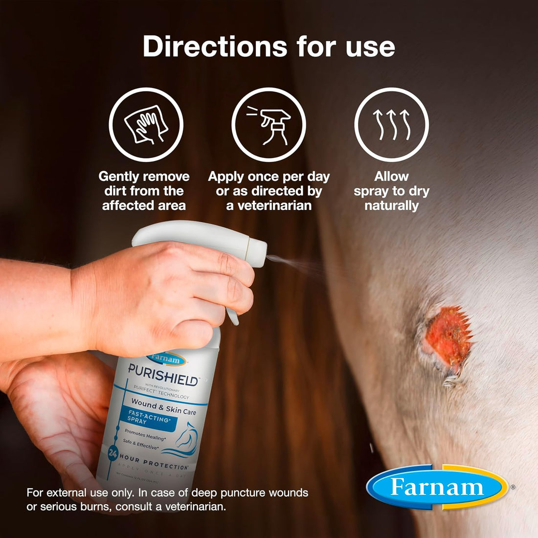 Farnam Purishield Wound & Skin Care Fast Acting Spray