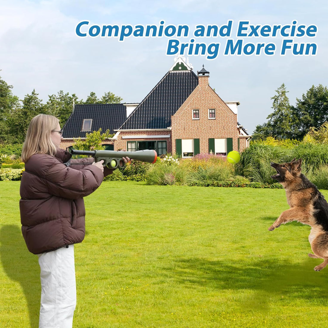 Dog Ball Launcher, Tennis Ball Thrower Launches 30+ft