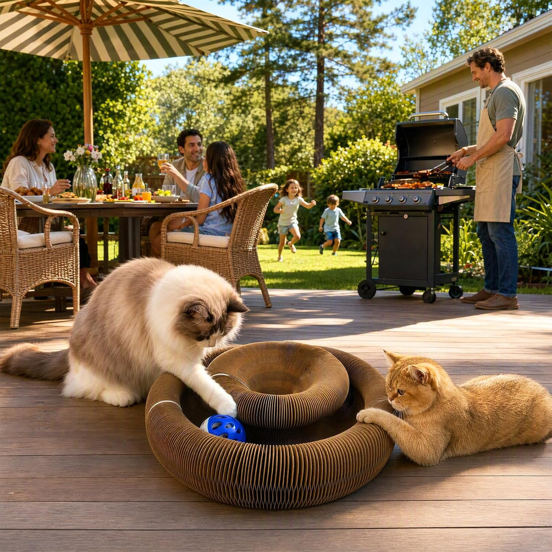 Cat Scratcher Cardboard, Kitty Curls Cat Toy for Indoor Cats