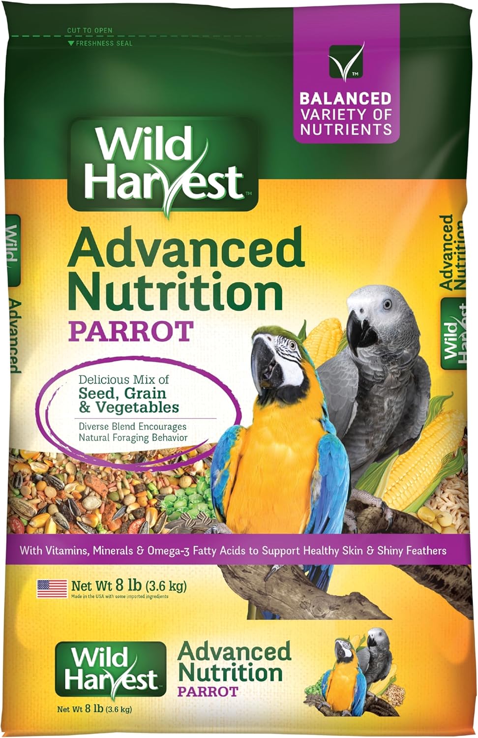 Wild Harvest Advanced Nutrition Parrot Food, 8 lbs