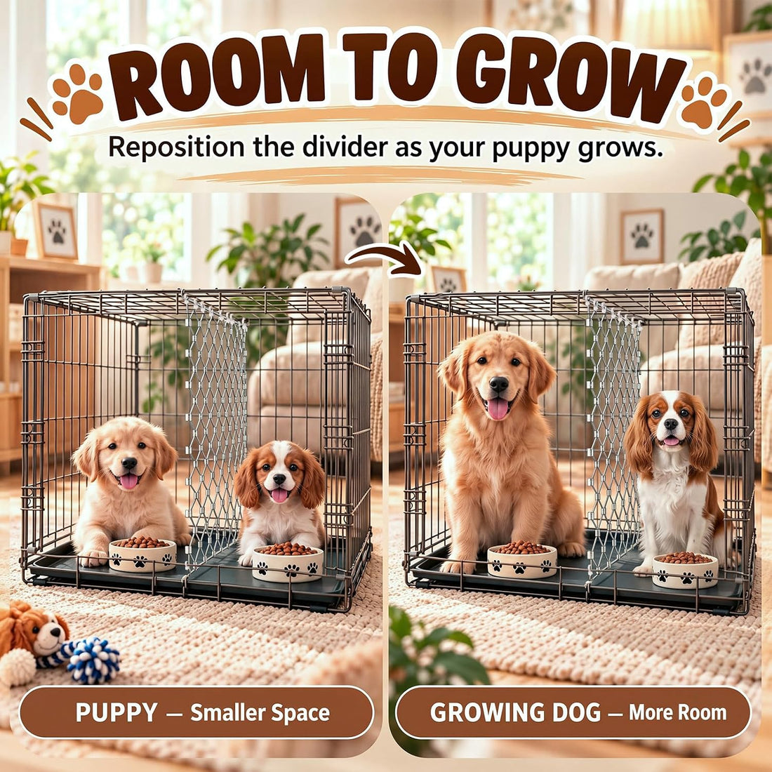 Dog Crate Divider for 42 Inch Crate, Stainless Steel Mesh