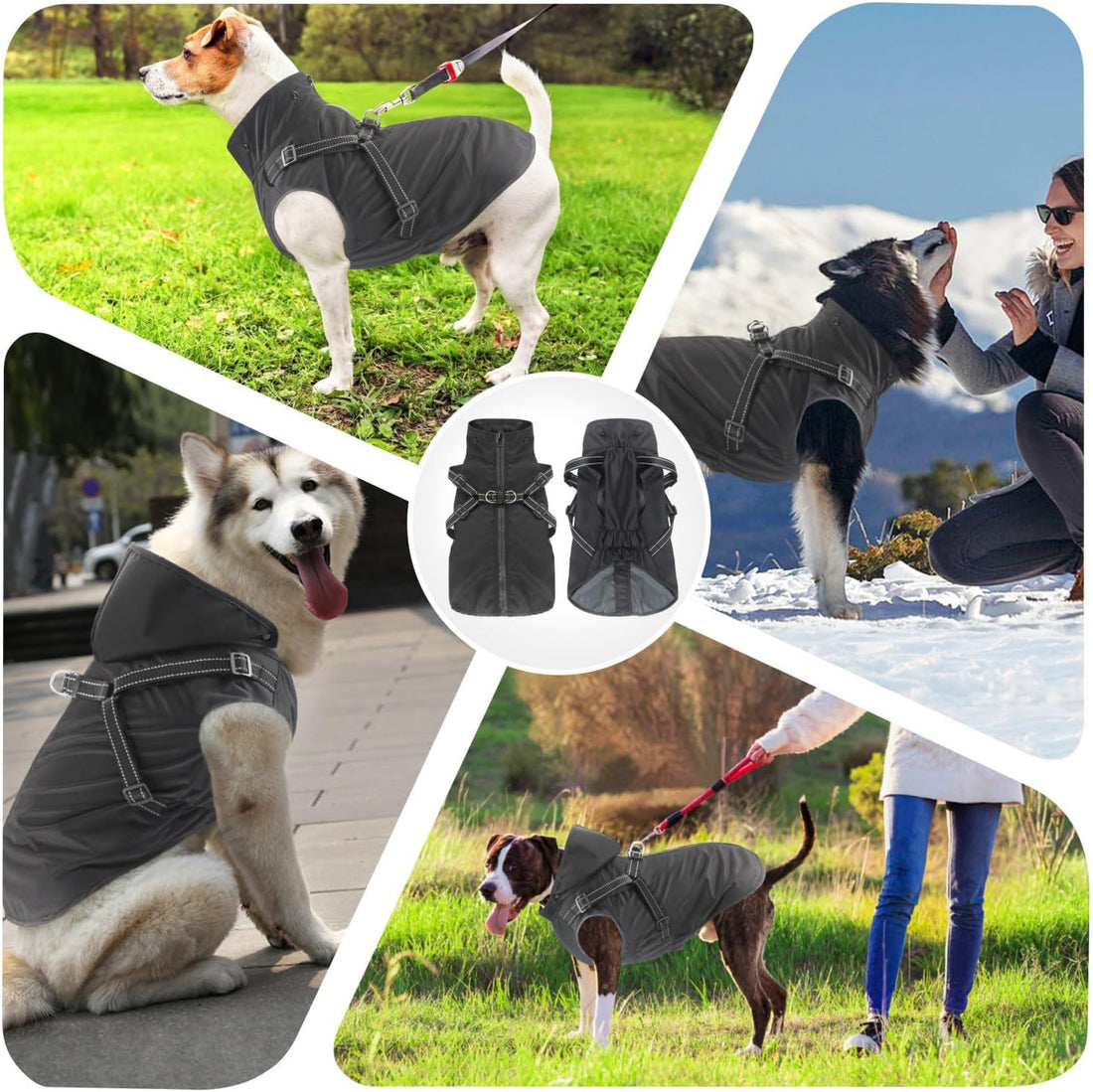 Dog Raincoat Waterproof Dog Hoodie Reflective Dog Raincoat Hooded