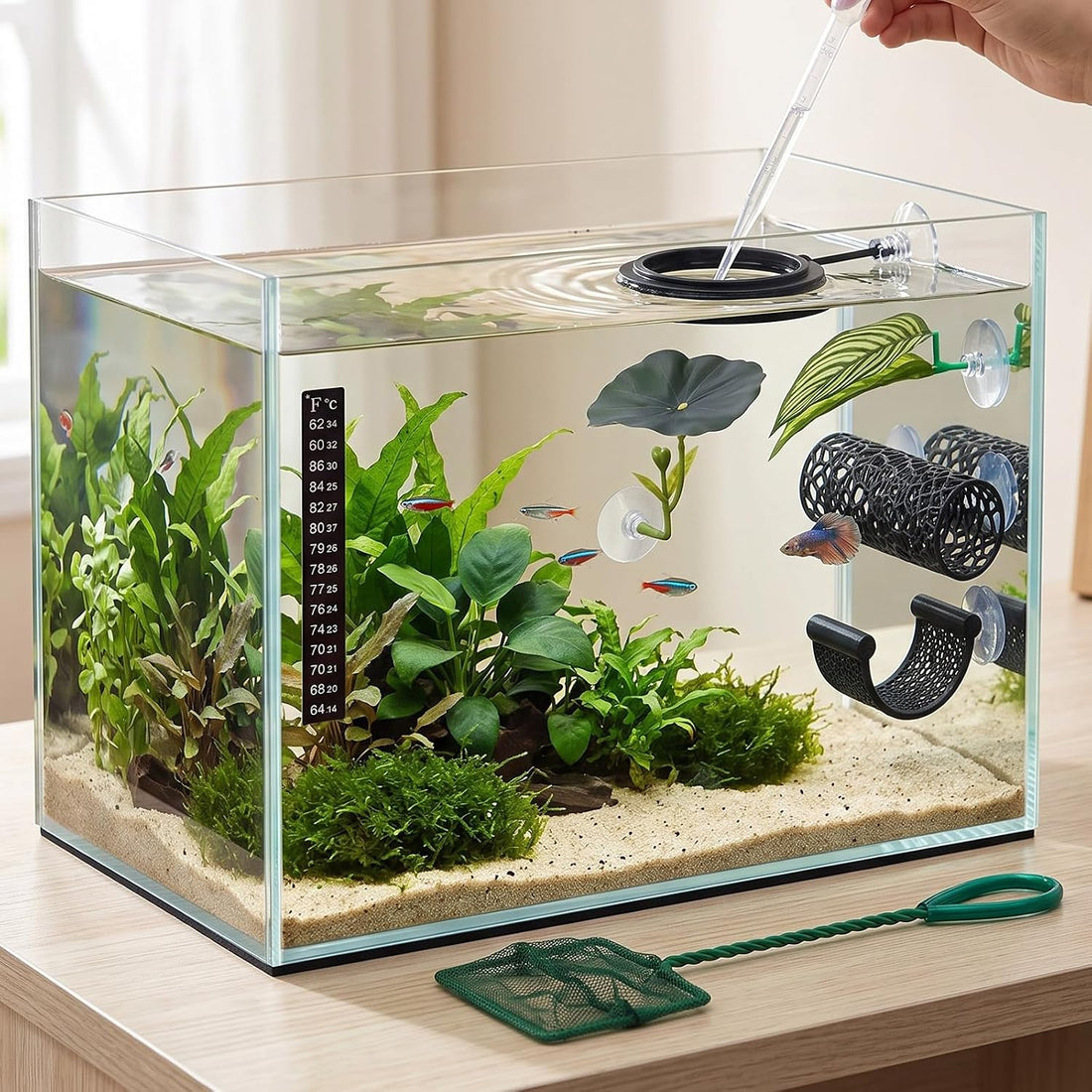 11 Pcs Betta Fish Accessory Kit, Aquarium Decorations Starter Set