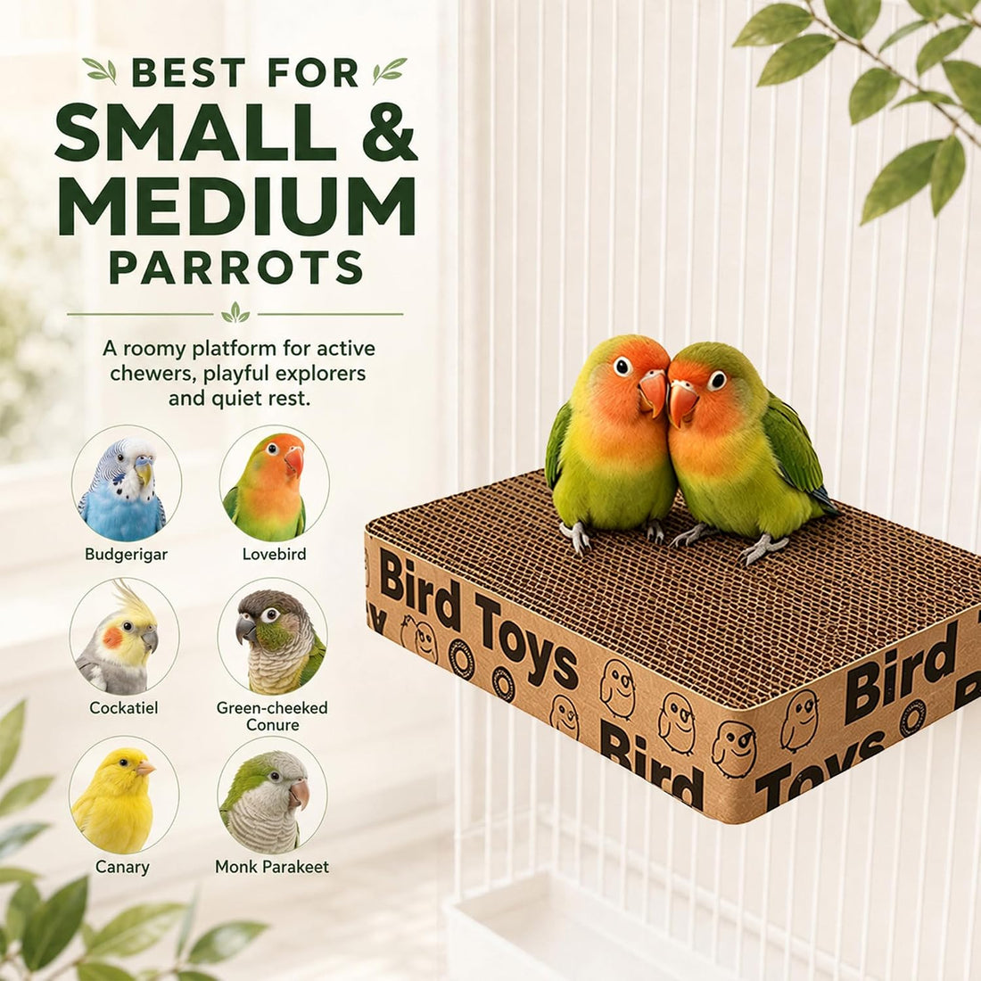 7.8” Paper Bird Shredding Toys,Bird Cage Platform for Small Medium
