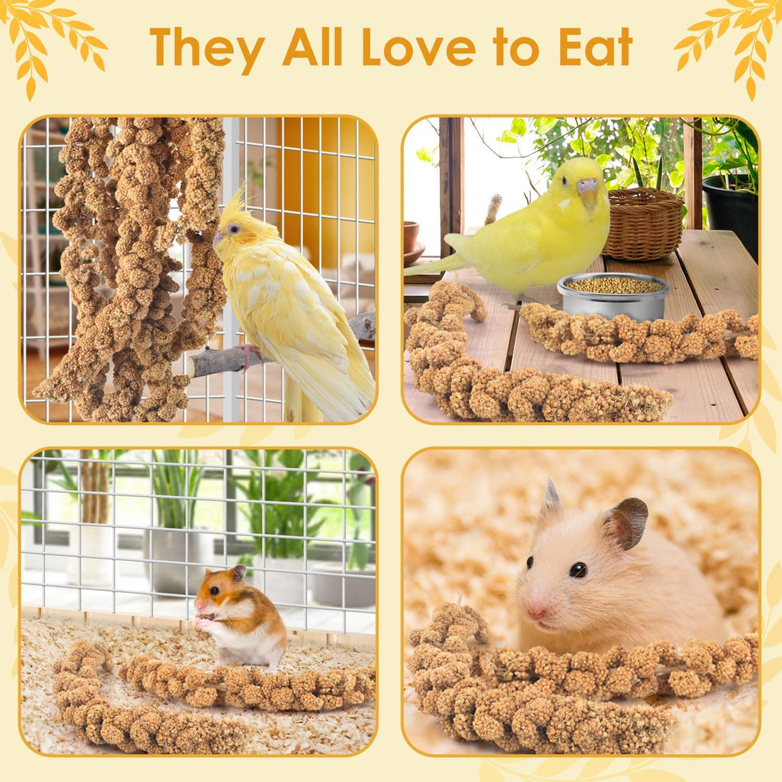 KATUMO Spray Millet Treats, 7Oz / 200g Natural Sun-Dried Bird Treats