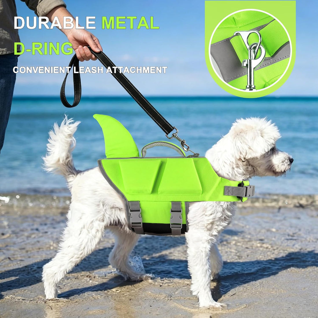 Dogcheer Dog Shark Life Jacket with Extra Foam