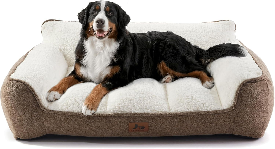 XL Extra Thick Orthopedic Bolster Dog Bed for Large Dogs