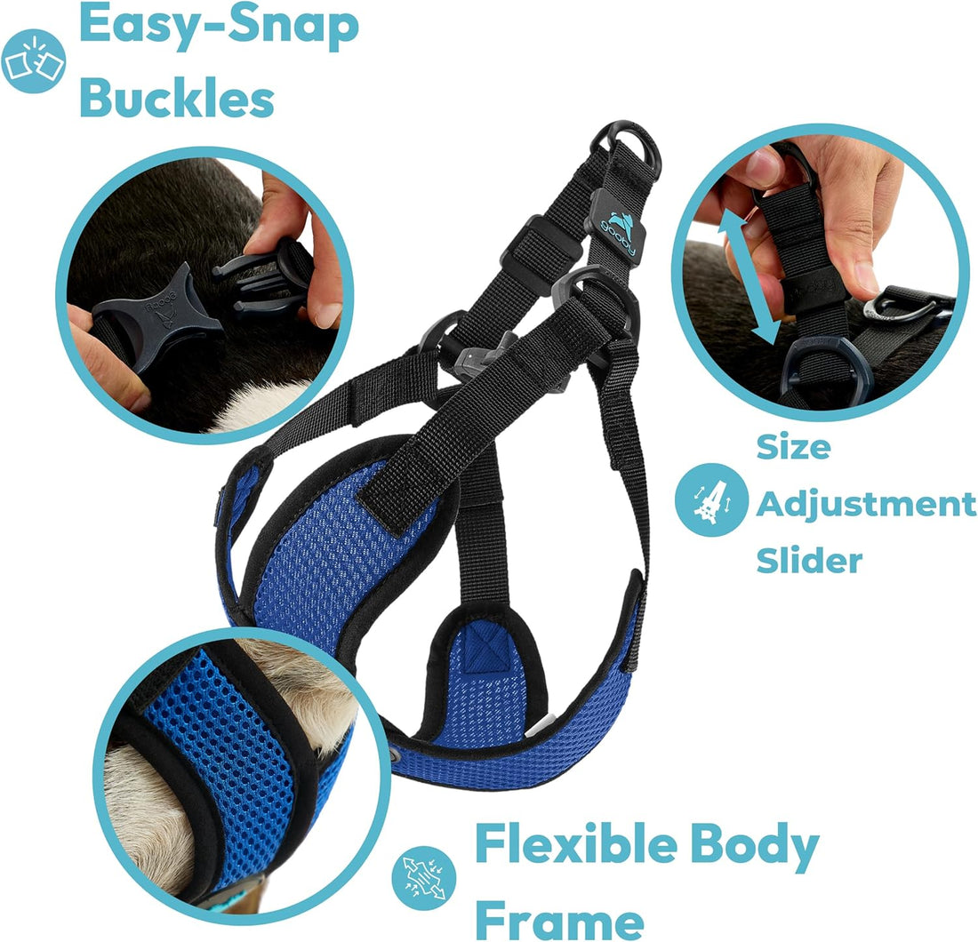 Gooby Comfort X Step-in Lite Harness, Choke-Free, Blue, Medium