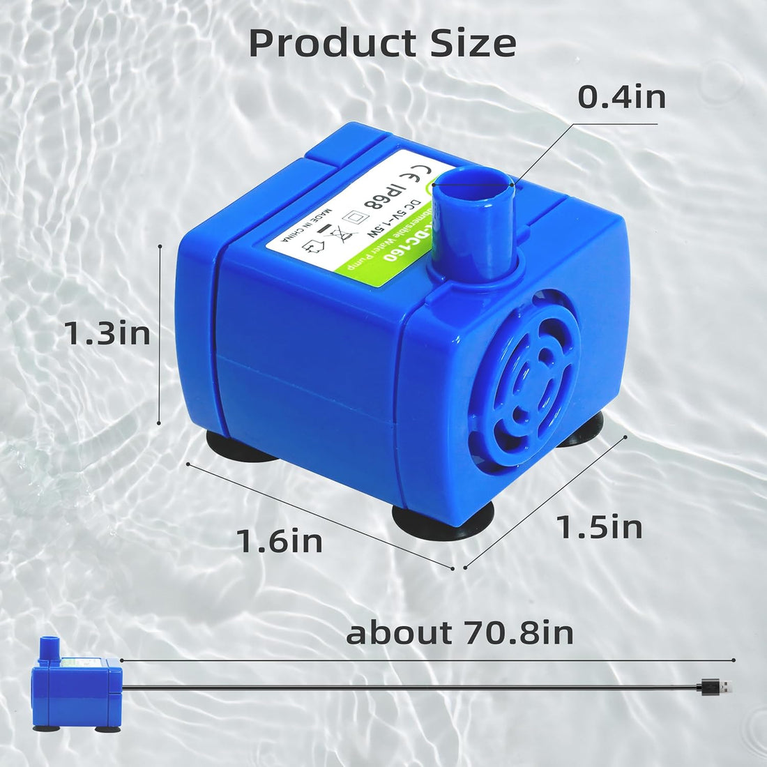 IP68 DR-DC160 submersible water pump Cat Water Fountain Pump