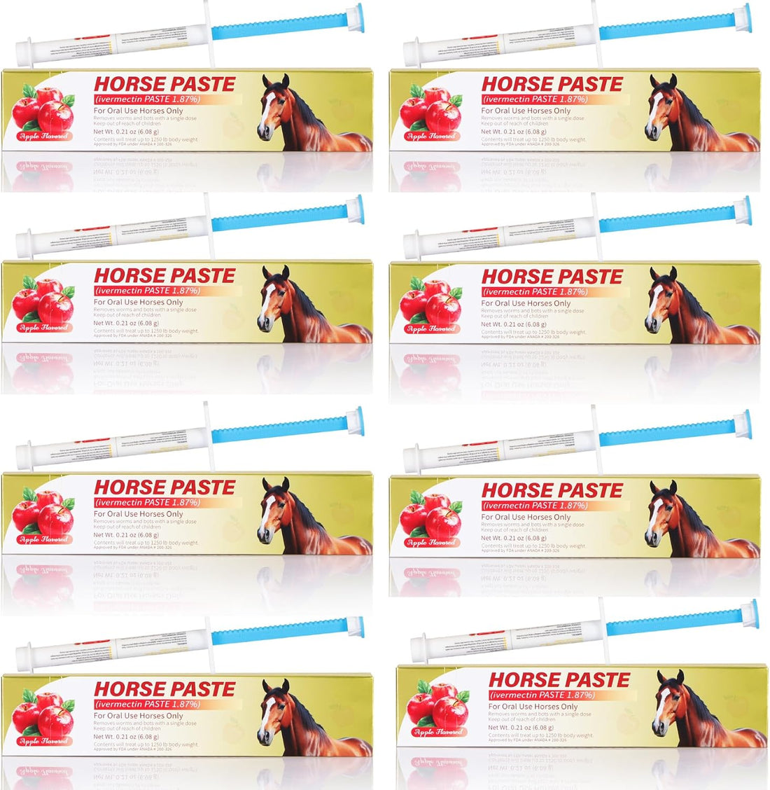 Equine Paste 1.87% | Apple Flavored – 6.08g Tube for Horses, 1-Pack