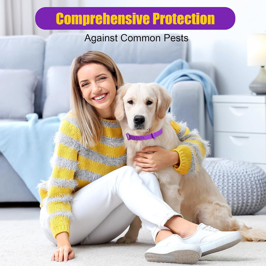 4 Pack Dog Collars for Small Medium Large Dog, Flea and Tick Collar