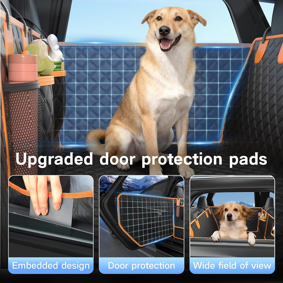Twesync Dog Seat Cover for Back Seat, Hard Bottom Back Seat Extender