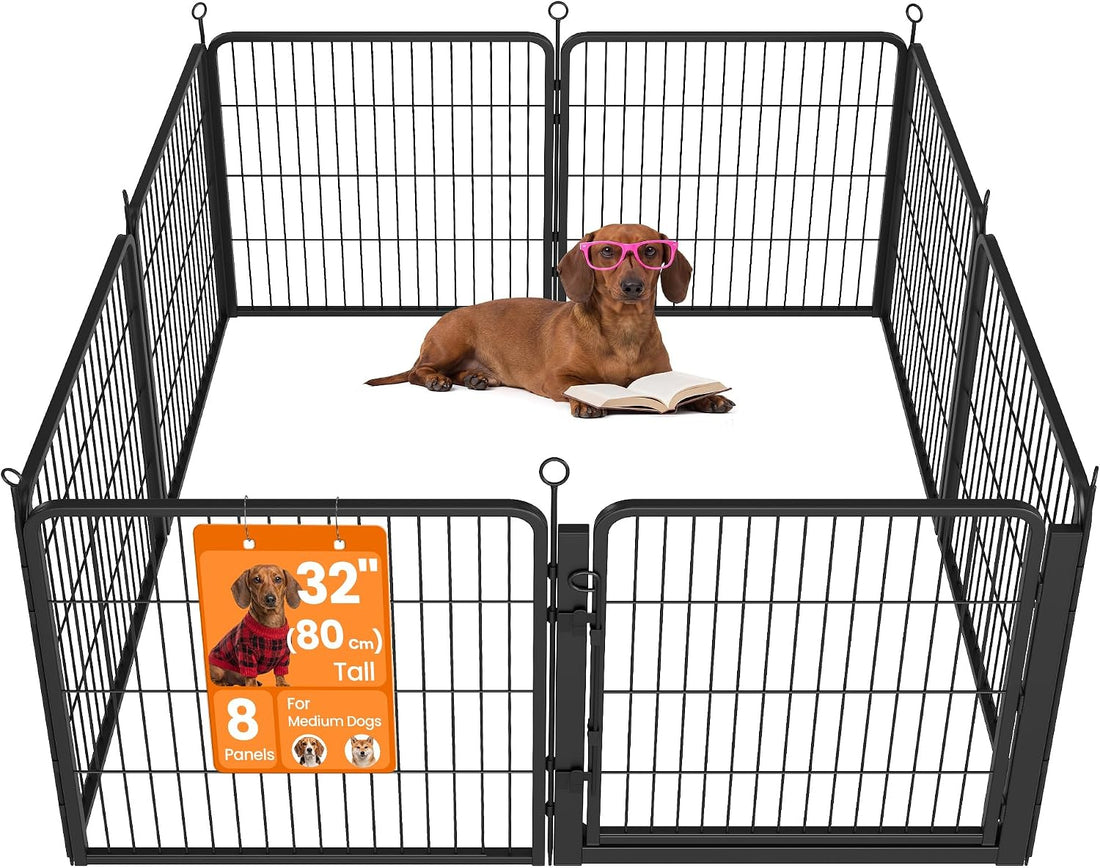 Feandrea 8-Panel Dog Playpen, 67 x 67 x 40 Inch