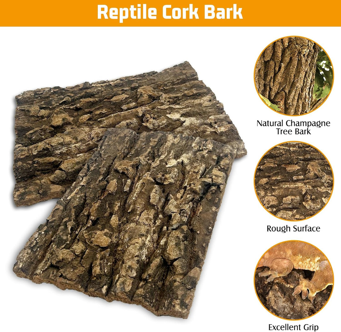 Reptile Cork Bark Bedding 6PCS Bearded Dragon Climbing Wall Mat