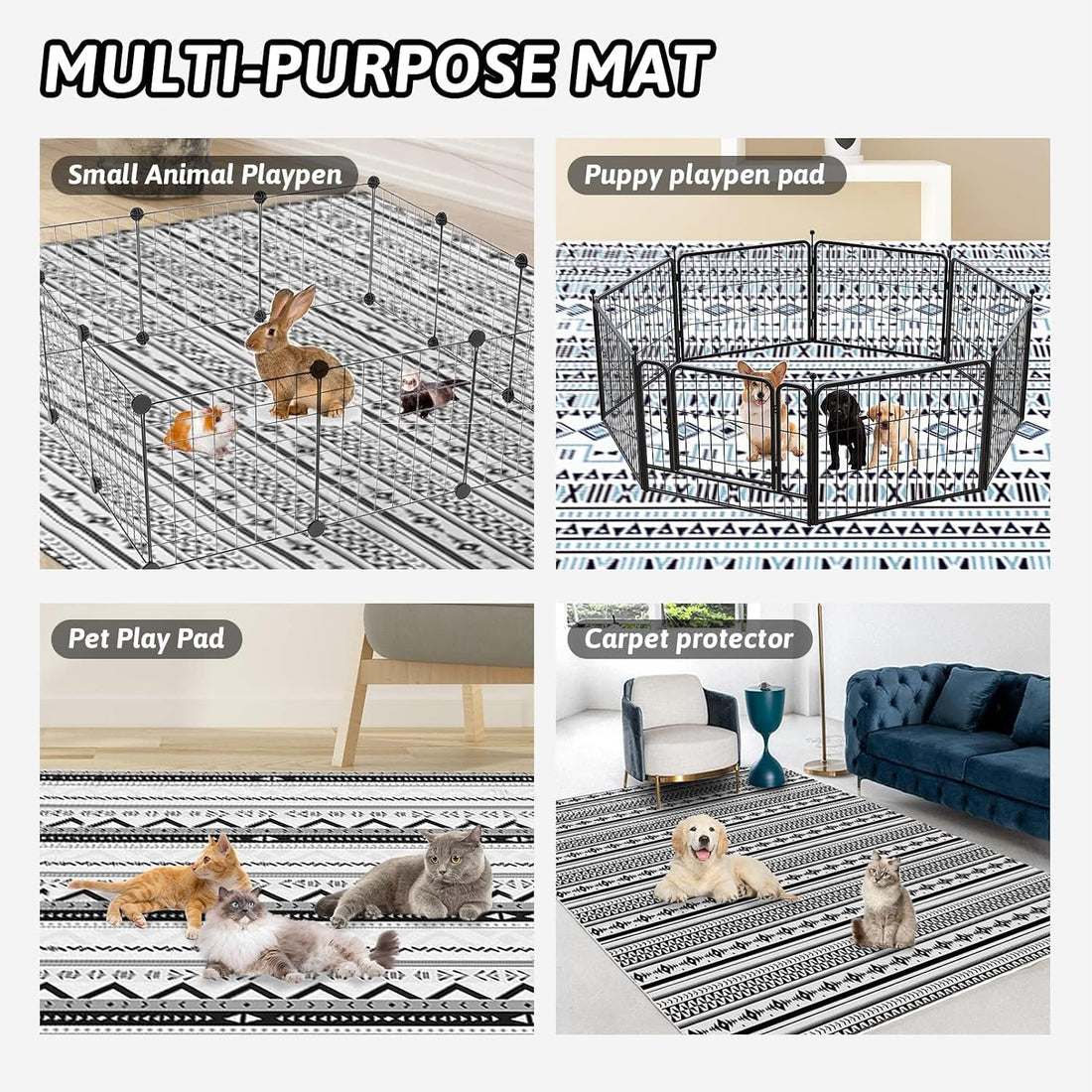BNOSDM 78.7 in Rabbit Cage Liners Washable Reusable Bunny Bedding