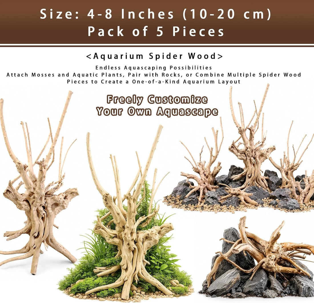Natural Driftwood for Aquarium, Spider Wood Fish Tank Decor