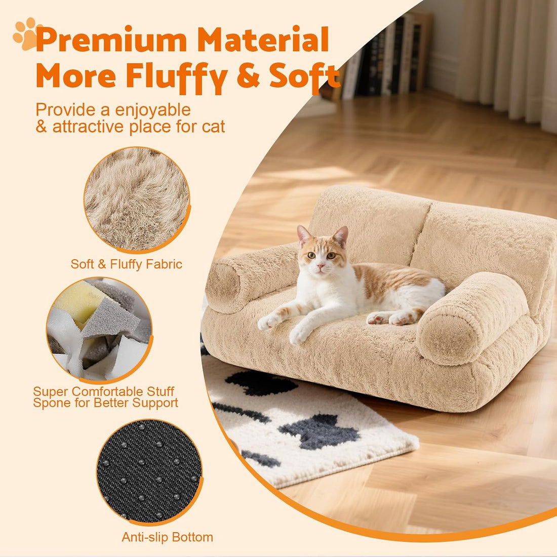 Gimars Large Cat Bed for Indoor Cats