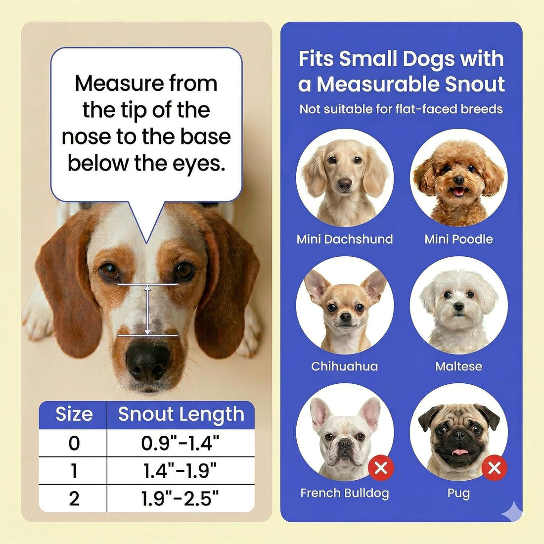 One-Pull Adjustable Dog Muzzle for Small Dogs, No Size Guessing