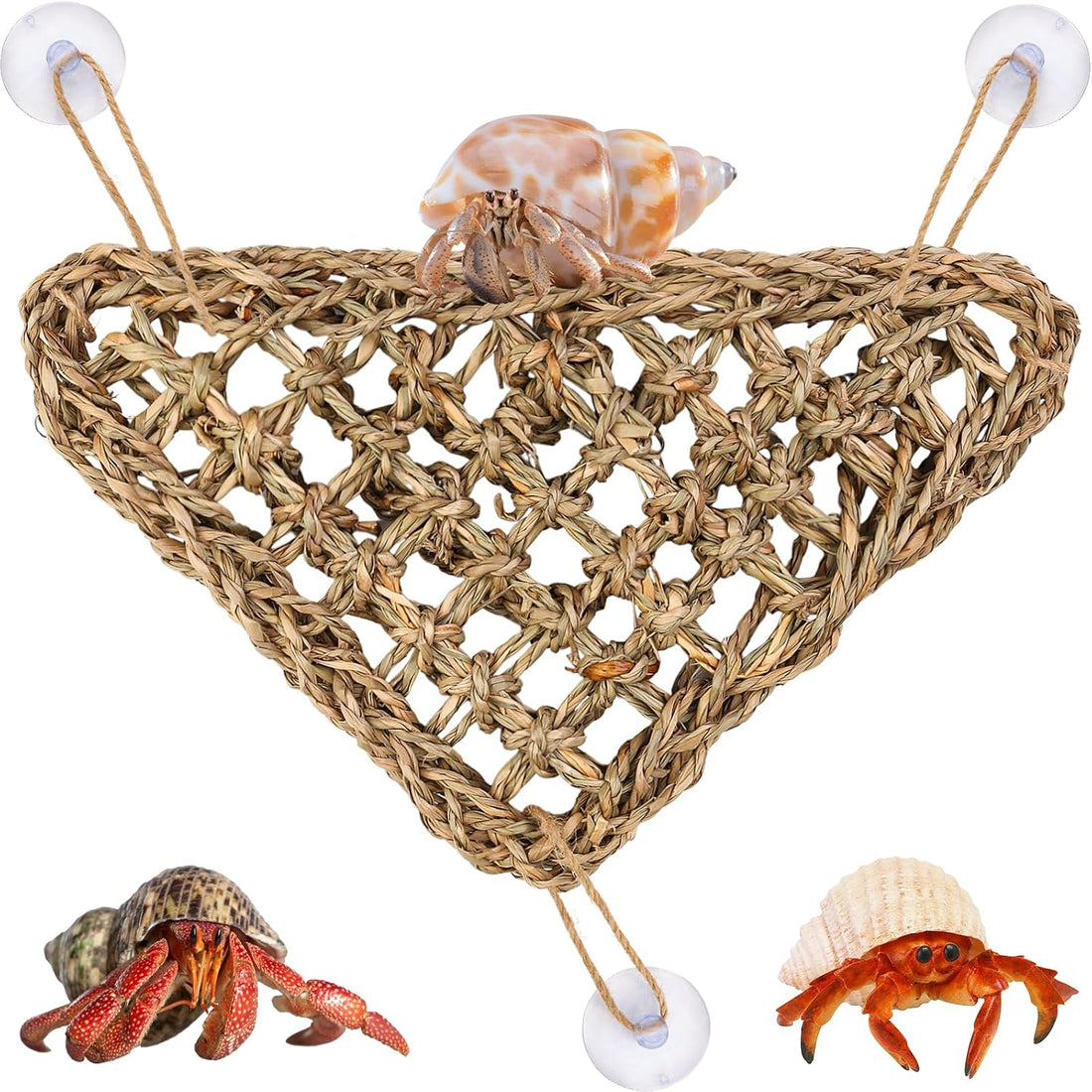 Hermit Crab Climbing Toys,Lizard Seagrass Mat,Hermit Crab Hammock