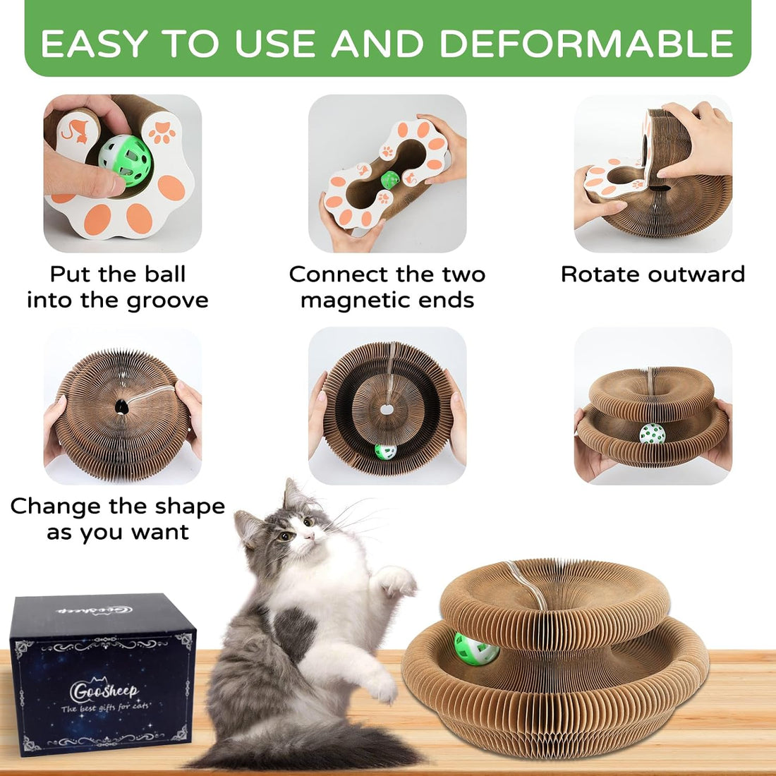 Goosheep Cat Toy Interactive for Indoor Cats Scratcher