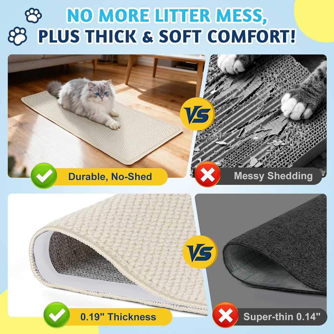 ENONCI Door Protector from Cat Scratching 19.6x7.8 Cat Wall Corner