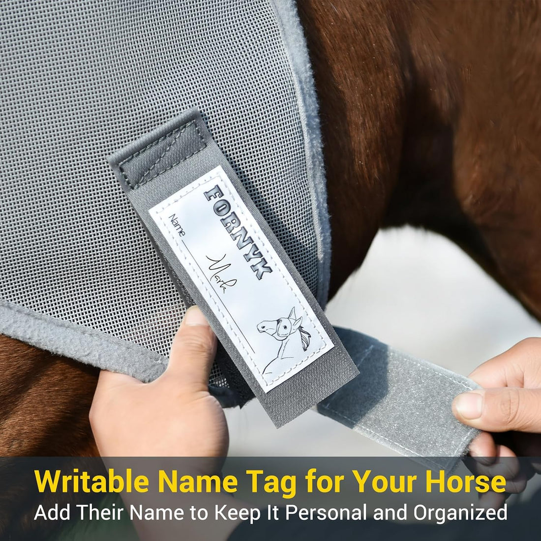 Horse Fly Mask with Ears, UV Block Breathable Mesh (Blue, L)