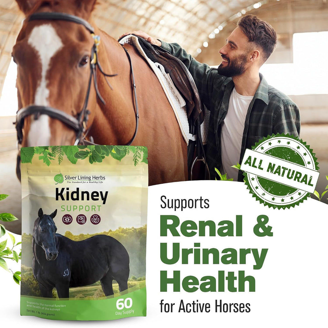 Silver Lining Herbs Kidney Support Supplement for Horses - 1 lb