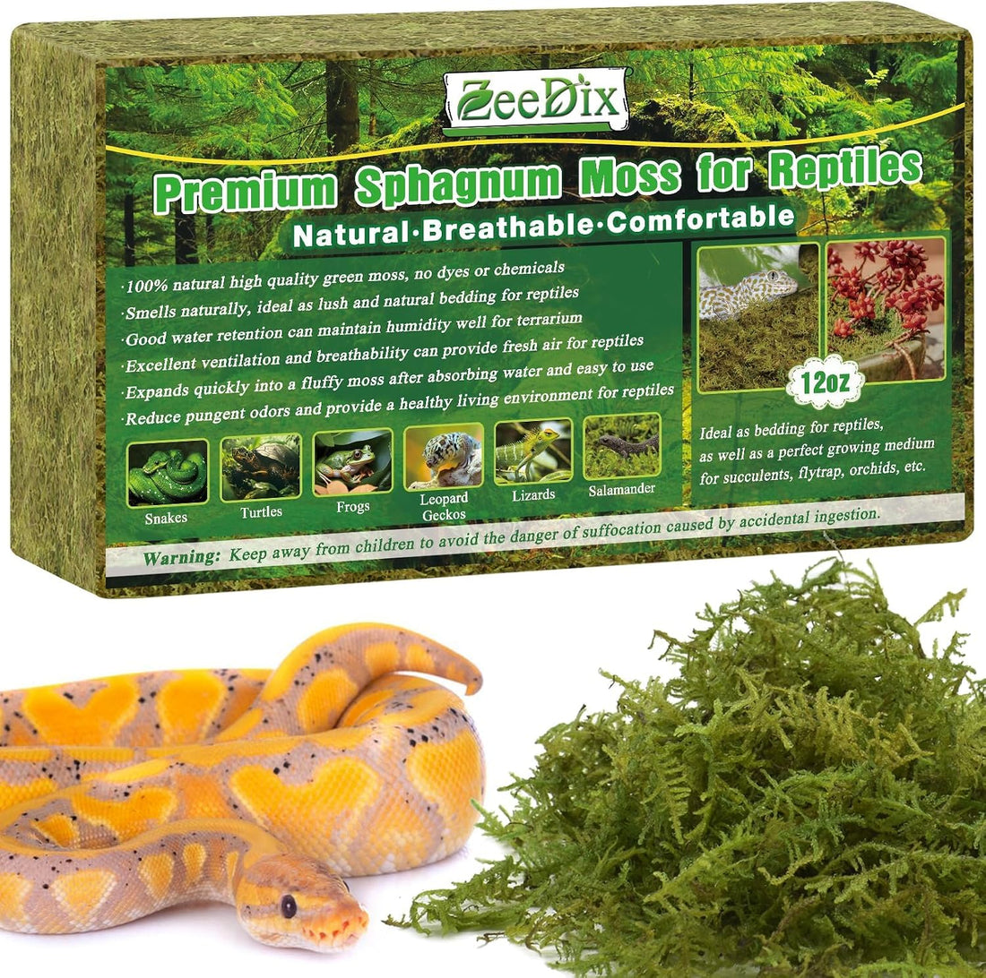 ZeeDix 8 OZ Premium Sphagnum Moss for Reptiles