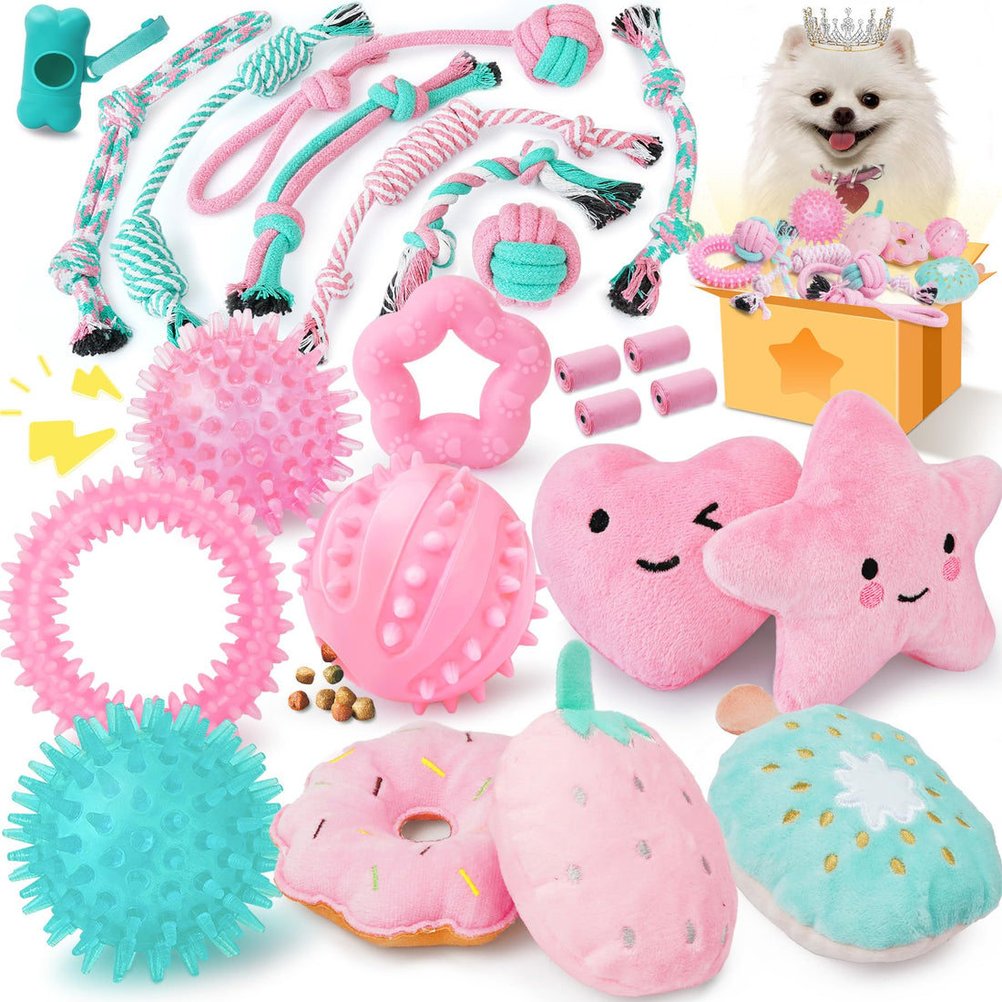 XIUGOAL Pink Puppy Toys for Boredom