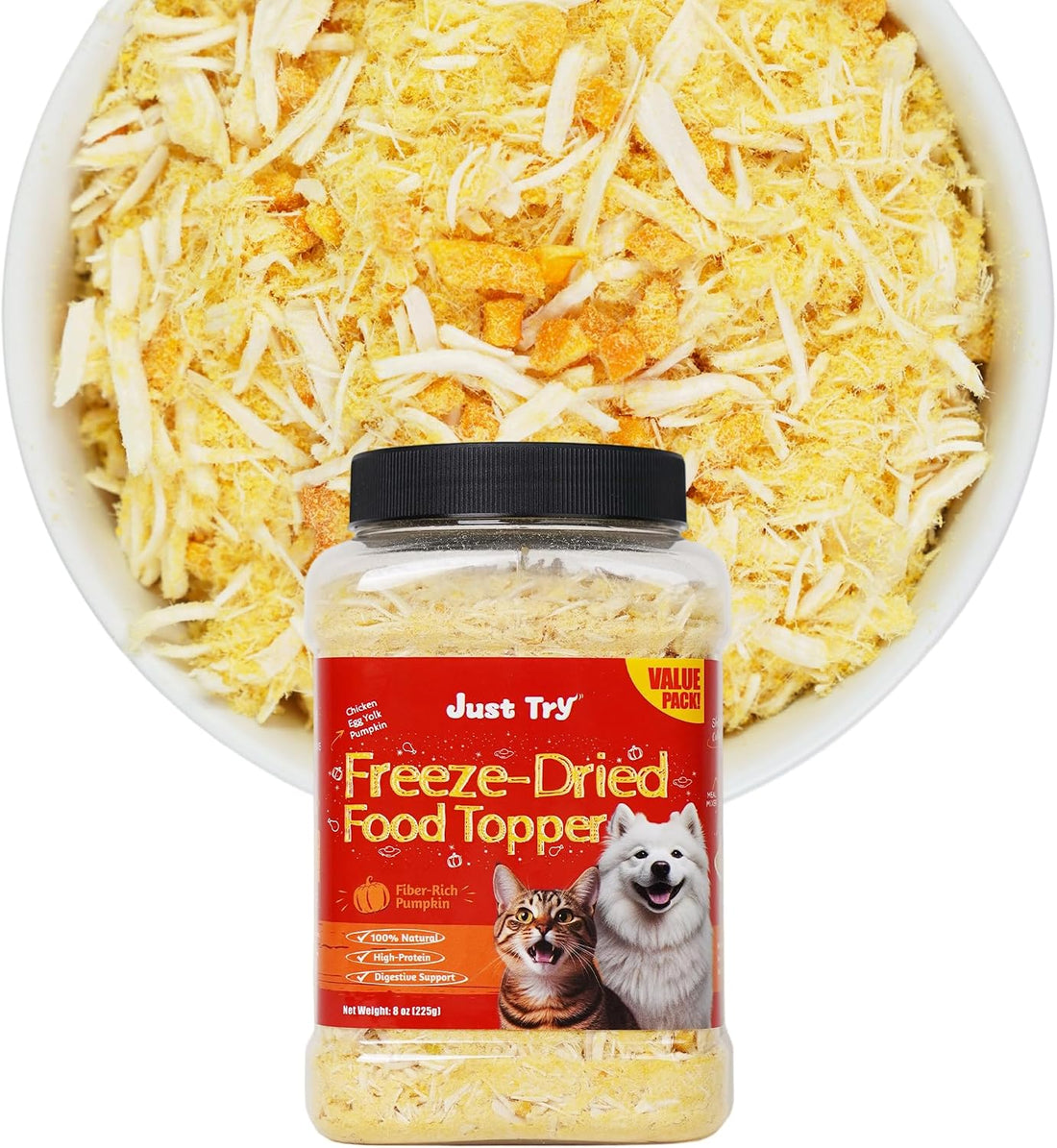 Just Try Freeze Dried Cat Grass Topper for Indoor Cats, 8 oz