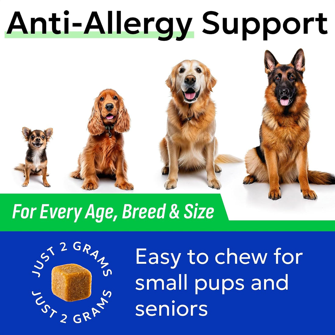 BARK&SPARK Dog Allergy Relief Soft Chews for Skin Health & Seasonal