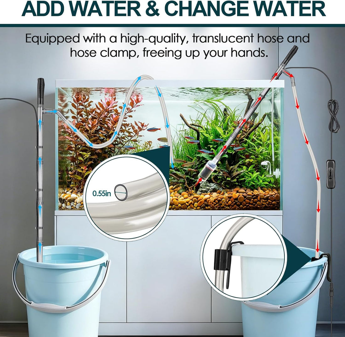hygger Electric Aquarium Gravel Cleaner, 528GPH Fish Tank Vacuum