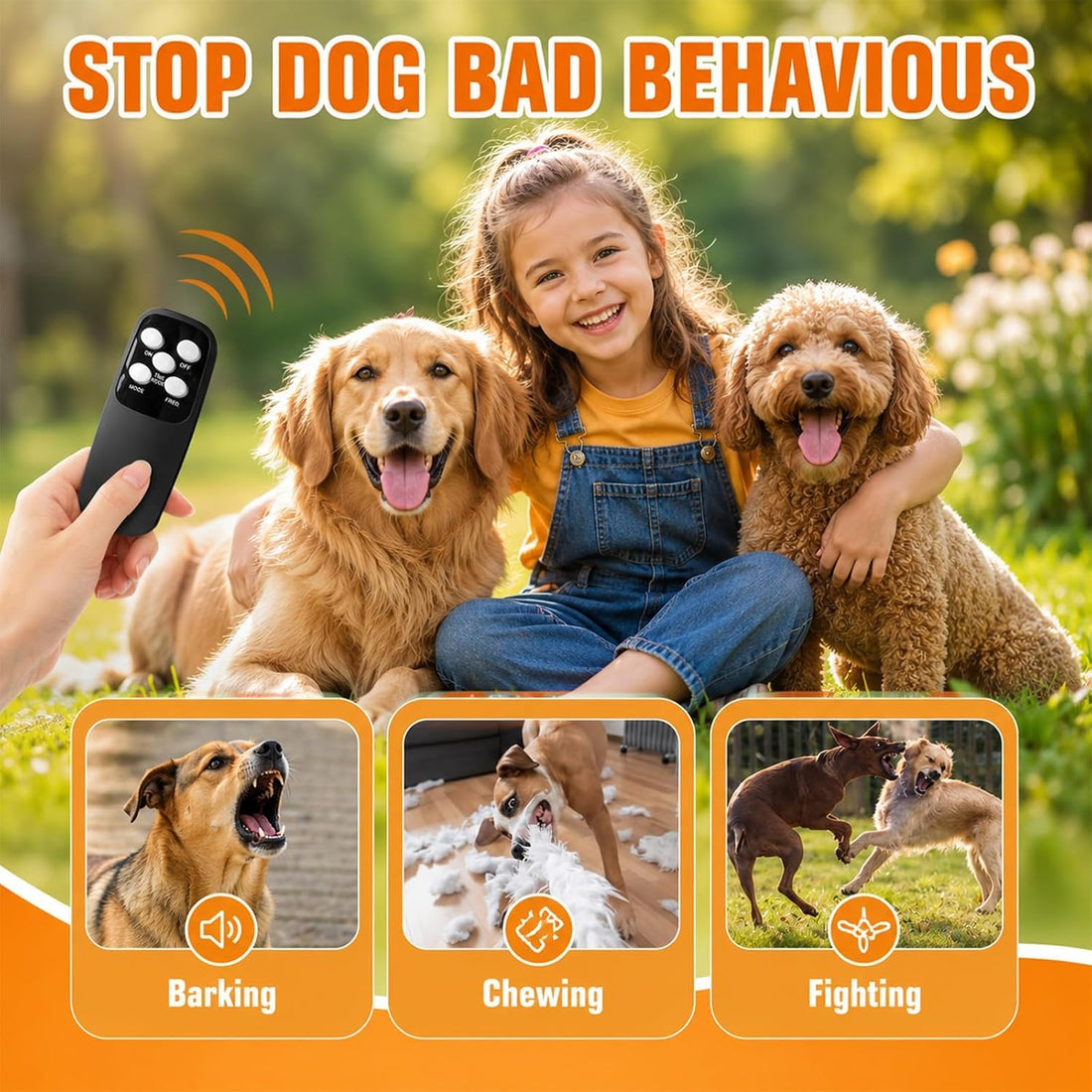 Tetra Anti Barking Device for Dogs,Ultrasonic Dog Bark Deterrent