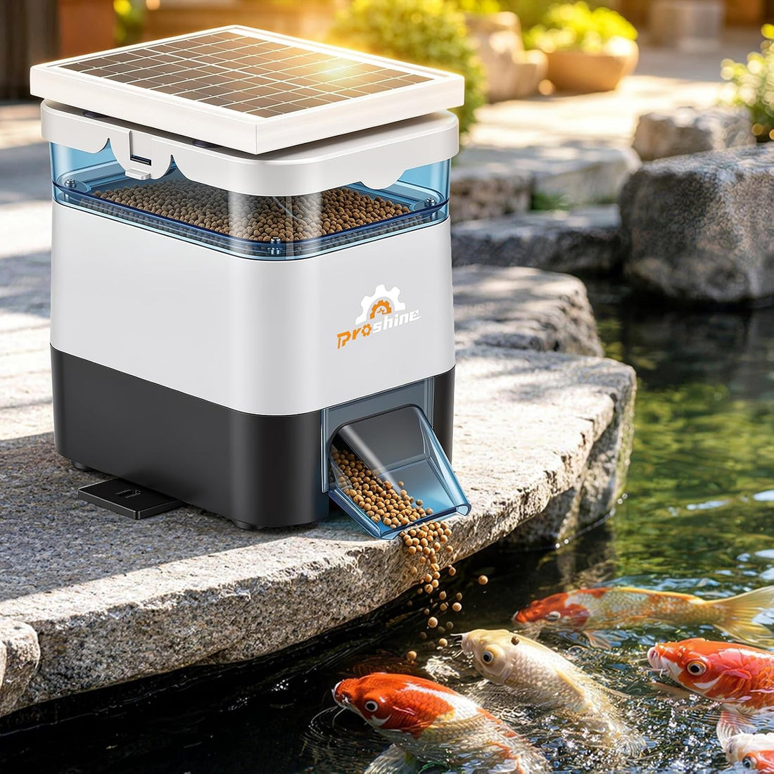 Automatic Fish Feeder for Pond Solar Powered 1.5L Capacity