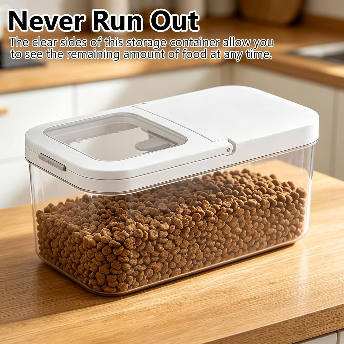 YEXEXINM Pet Food Storage Container with Lid & Scooper 5-7.5lbs/6L