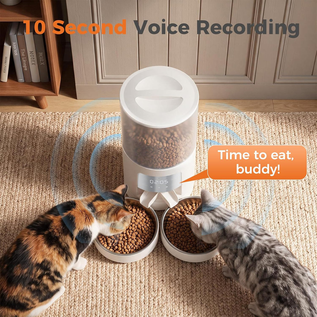 Sweetcrispy Automatic Cat Feeder for 2 Cats, 6L Automatic Pet Feeder