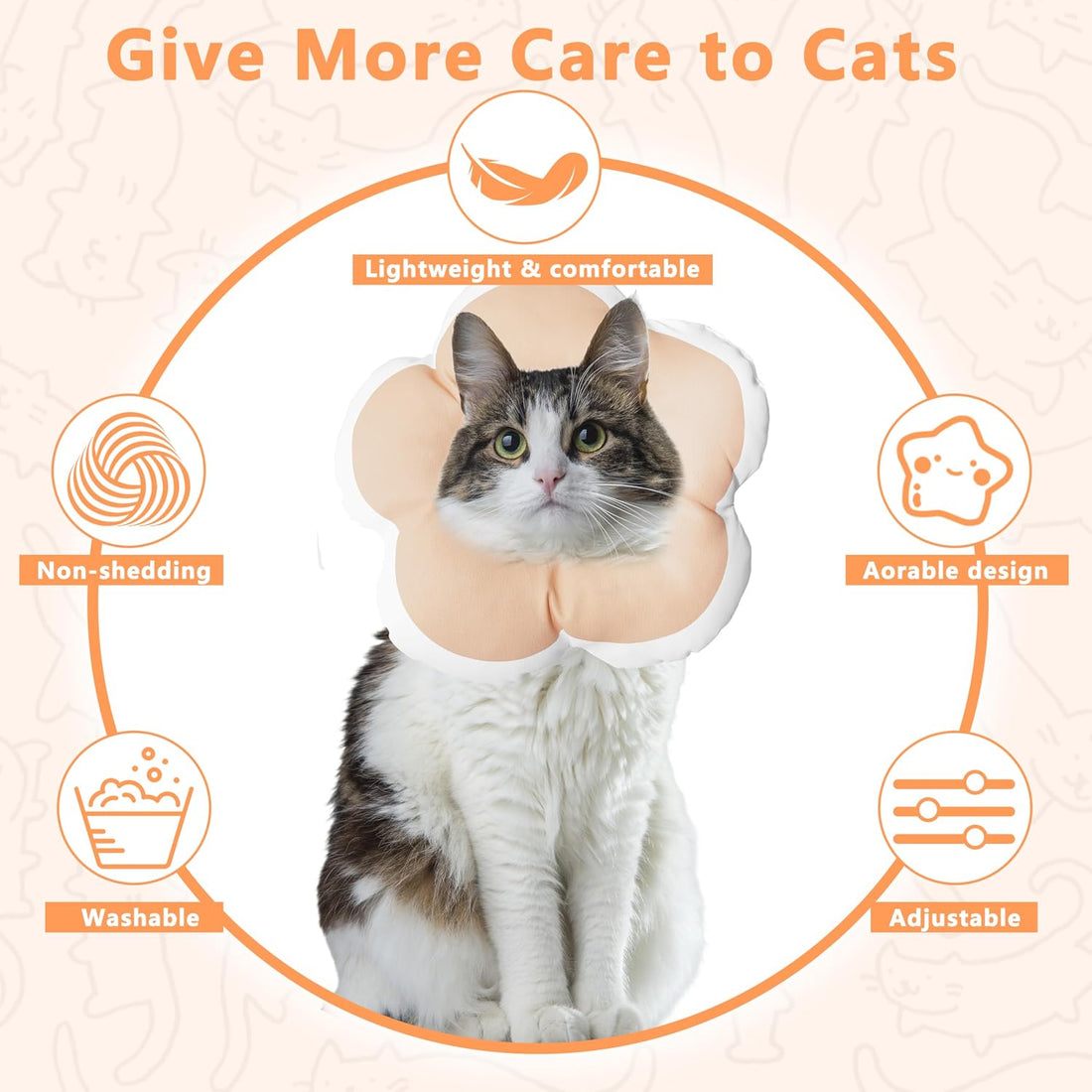 Cat Cone Collar Soft, Floral Recovery Cone